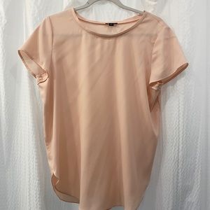 Pink ann taylor shell/crepe blouse